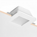 Portafaretto in gesso quadrato con vetro da incasso a scomparsa controsoffitto per faretti led GU10