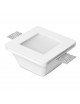 Portafaretto in gesso quadrato con vetro da incasso a scomparsa controsoffitto per faretti led GU10