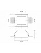Portafaretto in gesso quadrato con vetro da incasso a scomparsa controsoffitto per faretti led GU10