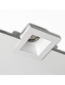 Portafaretto quadrato in gesso da incasso a scomparsa controsoffitto per faretti led GU10