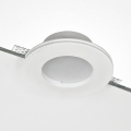 Portafaretto rotondo in gesso con vetro da incasso a scomparsa controsoffitto per faretti led GU10