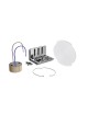 Portafaretto rotondo in gesso con vetro da incasso a scomparsa controsoffitto per faretti led GU10