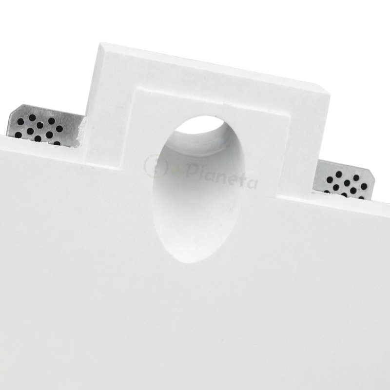 Portafaretto in gesso verniciabile luce inclinata da incasso cartongesso per lampadine GU10 MR16