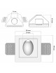 Portafaretto in gesso verniciabile luce inclinata da incasso cartongesso per lampadine GU10 MR16