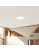 Portafaretto in gesso quadrato con vetro da incasso a scomparsa controsoffitto per faretti led GU10