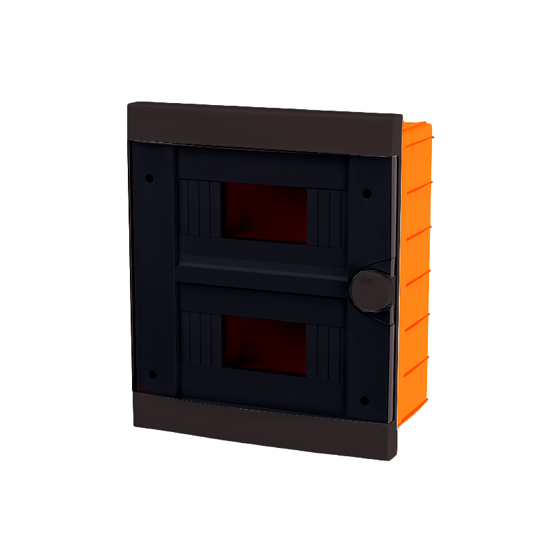 Quadro elettrico centralino 16 moduli 2x8 nero DIN box incasso scatola IP40 interruttori magnetotermici differenziali