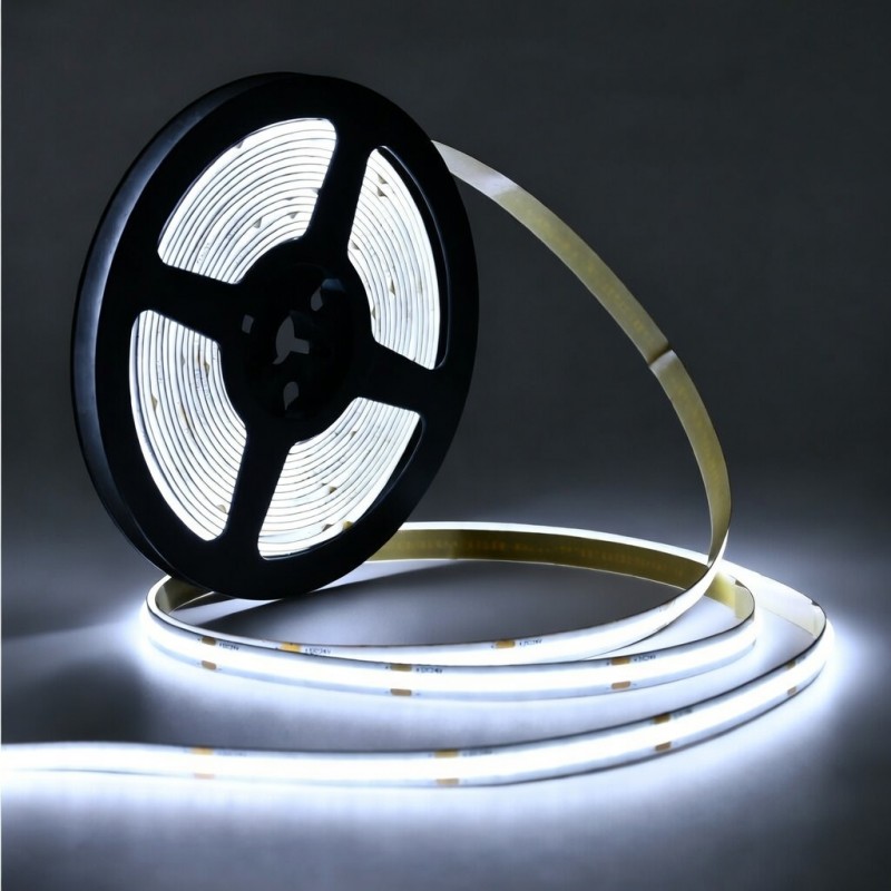 Striscia led cob 24V 50w 5 metri strip alta luminosità dimmerabile adesiva luce bianco caldo naturale 