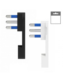 Spina elettrica volante nero bianco 16A 2P/T S17 salva spazio reversibile uscita cavo assiale bianco 250V per prolunga