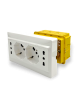 Multipresa a parete da incasso compatibile con cassetta 503 2 presa schuko e 2 presa bipasso placca 4 prese bianco