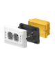 Multipresa a parete da incasso compatibile con cassetta 503 2 presa schuko e 2 presa bipasso placca 4 prese bianco