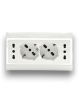 Multipresa a parete da incasso compatibile con cassetta 503 2 presa schuko e 2 presa bipasso placca 4 prese bianco