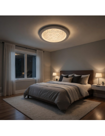 Plafoniera LED tonda a forma di Luna 37W lampadario da soffitto luce camera da letto soggiorno design moderno