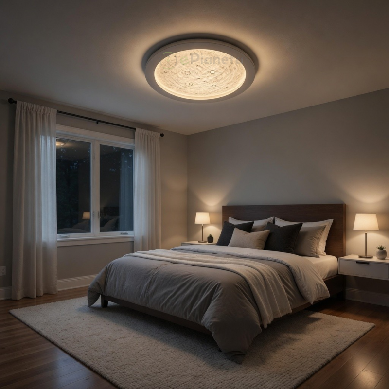 Plafoniera LED tonda a forma di Luna 37W lampadario da soffitto luce camera da letto soggiorno design moderno