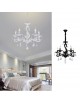 Lampadario sospeso classico con cristalli a 5 luci E14 design vintage pendente nero bianco cucina camera salotto
