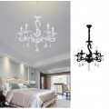 Lampadario sospeso classico con cristalli a 5 luci E14 design vintage pendente nero bianco cucina camera salotto