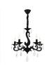 Lampadario sospeso classico con cristalli a 5 luci E14 design vintage pendente nero bianco cucina camera salotto