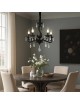Lampadario sospeso classico con cristalli a 5 luci E14 design vintage pendente nero bianco cucina camera salotto