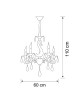 Lampadario sospeso classico con cristalli a 5 luci E14 design vintage pendente nero bianco cucina camera salotto