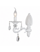 Applique a candelabro classico vintage attacco E14 nero bianco con cristalli pendenti lampada da parete