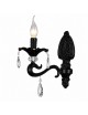 Applique a candelabro classico vintage attacco E14 nero bianco con cristalli pendenti lampada da parete