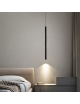Lampada a sospensione LED cilindro sottile 50 cm nero lampadario moderno per cucina comodino bagno camera da letto