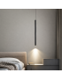 Lampada a sospensione LED cilindro sottile 50 cm nero lampadario moderno per cucina comodino bagno camera da letto