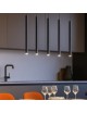 Lampada a sospensione LED cilindro sottile 50 cm nero lampadario moderno per cucina comodino bagno camera da letto