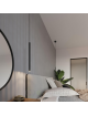 Lampada a sospensione LED cilindro sottile 50 cm nero lampadario moderno per cucina comodino bagno camera da letto