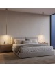 Lampada a sospensione LED cilindro sottile 50 cm sabbia tortora lampadario moderno per cucina comodino bagno camera da letto