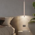 Lampada a sospensione LED cilindro sottile 50 cm sabbia tortora lampadario moderno per cucina comodino bagno camera da letto