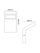 Applique led 10W per esterno lampada da parete rettangolare moderno grigio bianco luce segnapasso da giardino terrazzo balcone