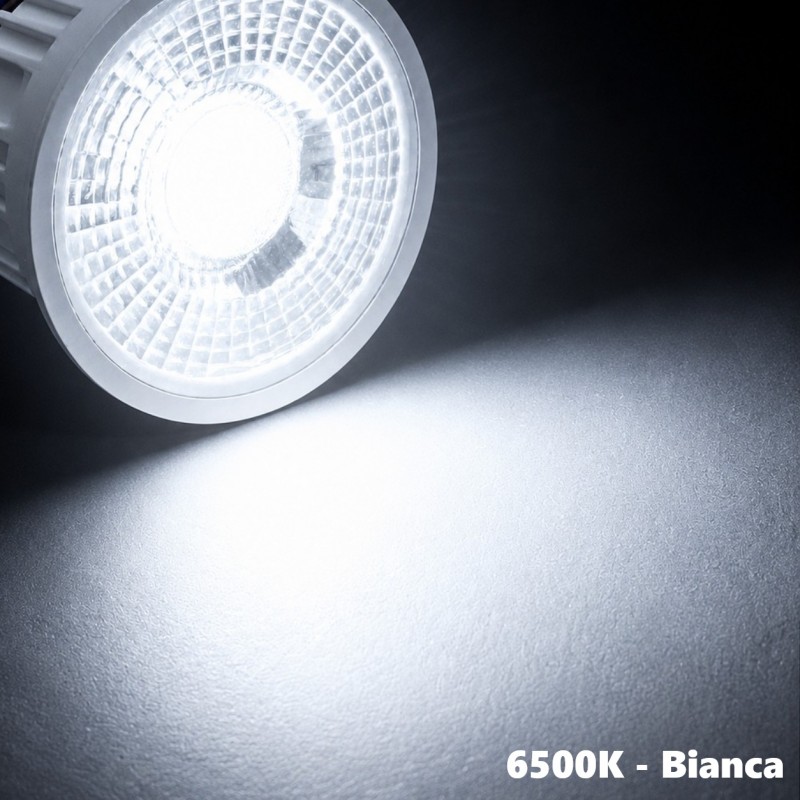 Faretto led 9W lampadina collegamento diretto 220V da incasso per portafaretti in gesso alluminio