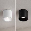 Faretto led da soffitto 8W a cilindro lampada bianco nero in alluminio plafoniera design moderno per cucina soggiorno