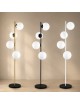Lampada da terra con 4 sfere oro argento nero in vetro bianco piantana design moderno per salotto camera