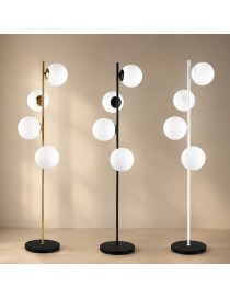 Lampada da terra con 4 sfere oro argento nero in vetro bianco piantana design moderno per salotto camera