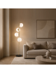 Lampada da terra con 4 sfere oro argento nero in vetro bianco piantana design moderno per salotto camera