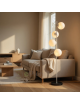 Lampada da terra con 4 sfere oro argento nero in vetro bianco piantana design moderno per salotto camera