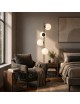 Lampada da terra con 4 sfere oro argento nero in vetro bianco piantana design moderno per salotto camera