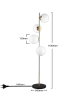Lampada da terra con 4 sfere oro argento nero in vetro bianco piantana design moderno per salotto camera