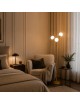Lampada da terra Oro con 3 sfere in vetro bianco piantana design moderno per salotto camera