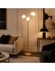 Lampada da terra Oro con 3 sfere in vetro bianco piantana design moderno per salotto camera