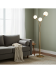 Lampada da terra Oro con 3 sfere in vetro bianco piantana design moderno per salotto camera