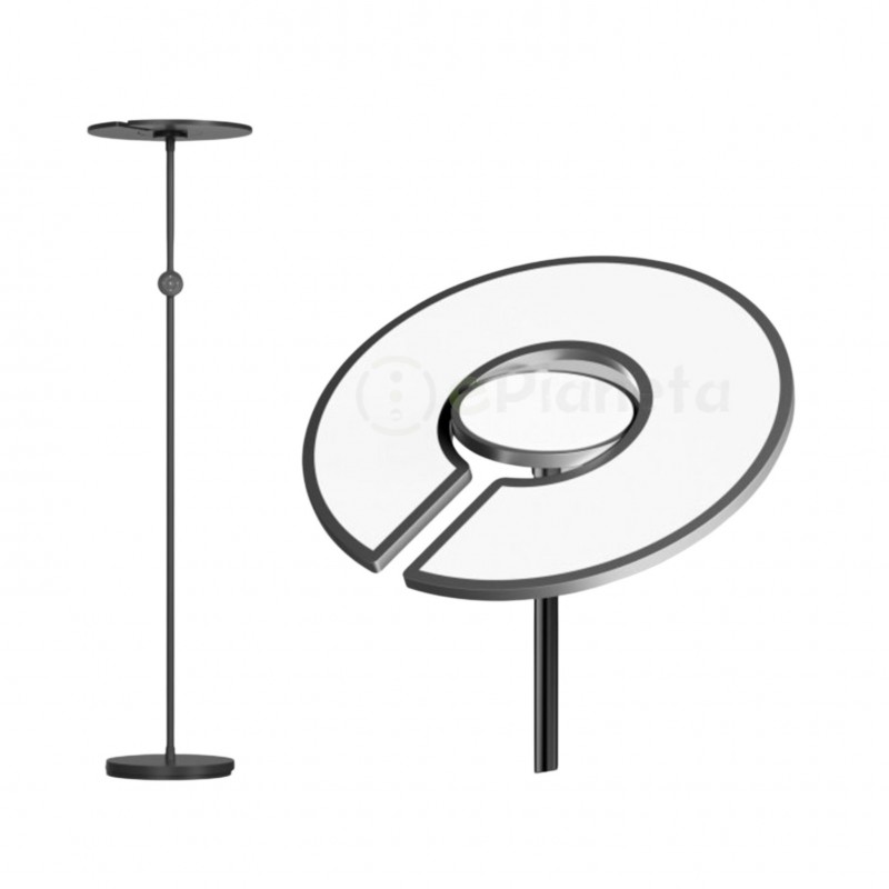 Lampada da terra LED con telecomando piantana design moderno bianco nero per camera soggiorno ufficio