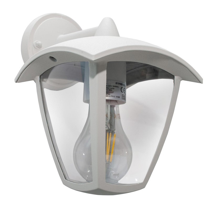 Applique da parete per esterno a lanterna attacco lampadina E27 lampada design moderno da giardino grigio antracite bianco