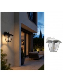 Applique da parete per esterno a lanterna attacco lampadina E27 lampada design moderno da giardino grigio antracite bianco