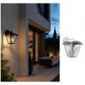 Applique da parete per esterno a lanterna attacco lampadina E27 lampada design moderno da giardino grigio antracite bianco