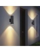 Applique da parete a cilindro per esterno luce sopra e sotto con attacco GU10 nero bianco grigio marrone