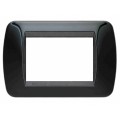 Placca compatibile con Living International Nero lucido 3 4 7 posti supporti L4703 LN4703