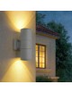 Applique da parete a cilindro per esterno luce sopra e sotto con attacco GU10 nero bianco grigio marrone
