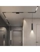 Faretto proiettore lineare barra led cob 16W nero magnetico per binario monofase 48V luce calda naturale bianca